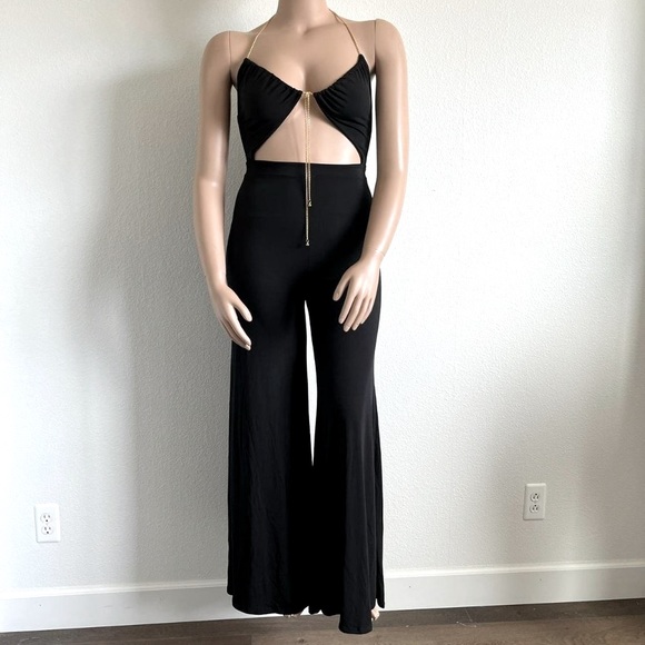 Madrag Pants - MADRAG Women One Piece Flare Jumpsuit Palazzo Pants Size L fits Size 12-14 NWT